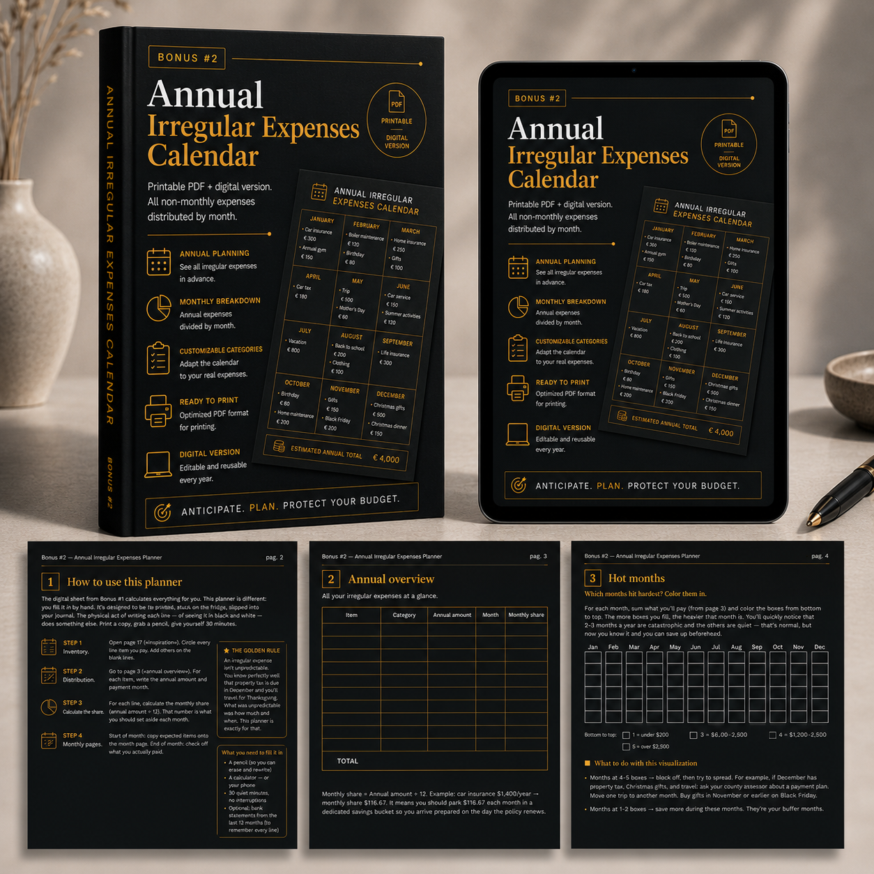 Bonus #2 — Annual Irregular Expenses Calendar