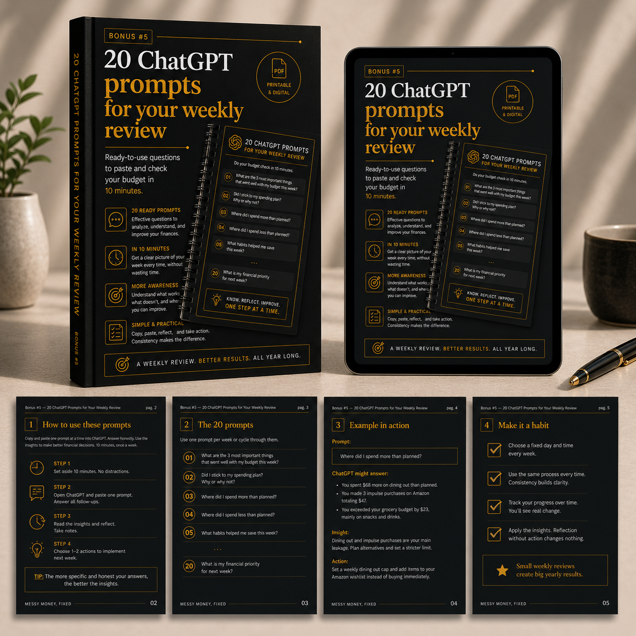 Bonus #5 — 20 ChatGPT Prompts For Your Weekly Review
